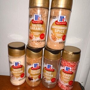 NEW McCormick Finishing Sugar Full Set Of Six Christmas